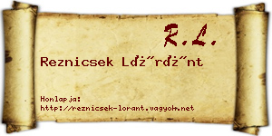 Reznicsek Lóránt névjegykártya